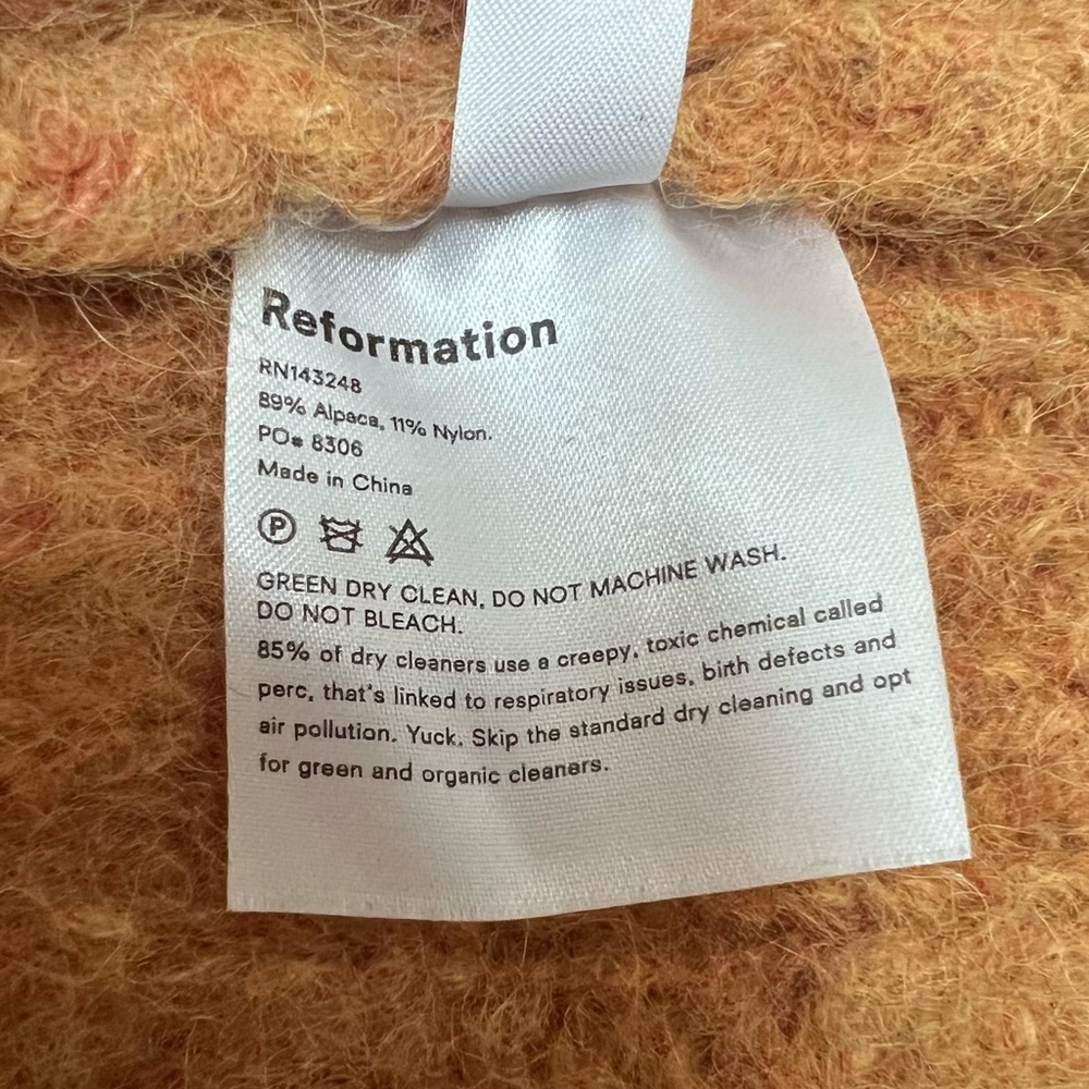 Reformation Tatum Alpaca Wool-blend Mustard Sweater - Picture 8 of 8